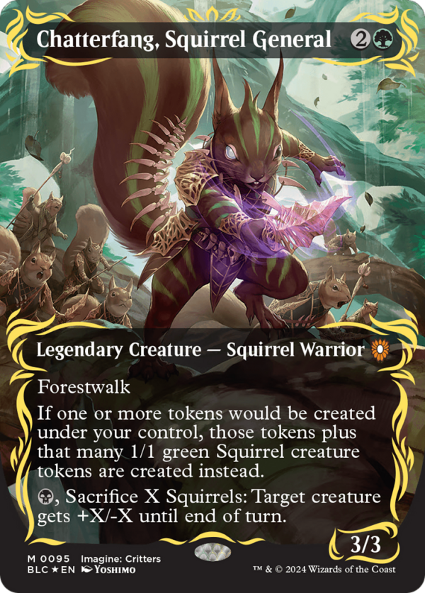 Chatterfang, Squirrel General (Borderless) (Raised Foil) [Bloomburrow Commander] For Discount