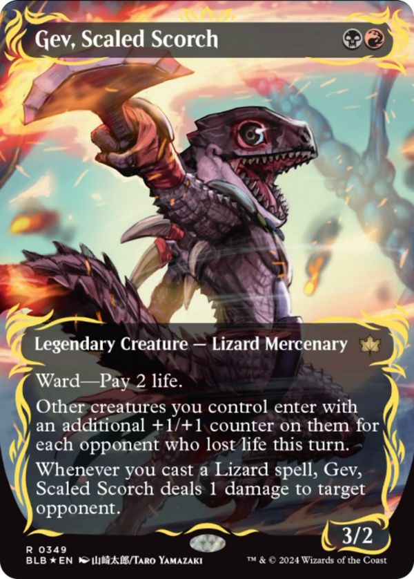 Gev, Scaled Scorch (Borderless) (Raised Foil) [Bloomburrow] Discount