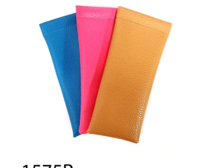 Squeeze Top Colorful Faux Leather Reading Glasses Snap Case For Cheap