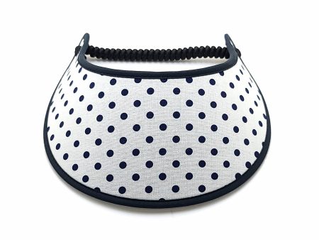 Trimmed Polka Dot Print Foam Sun Visor Fashion