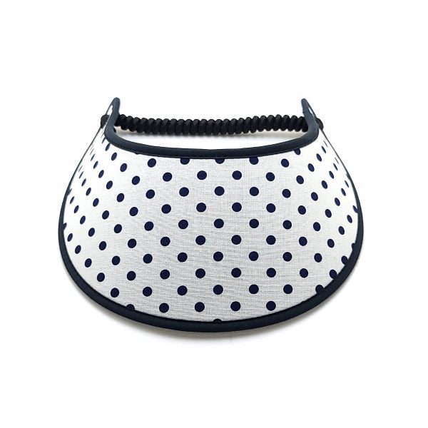 Trimmed Polka Dot Print Foam Sun Visor Fashion