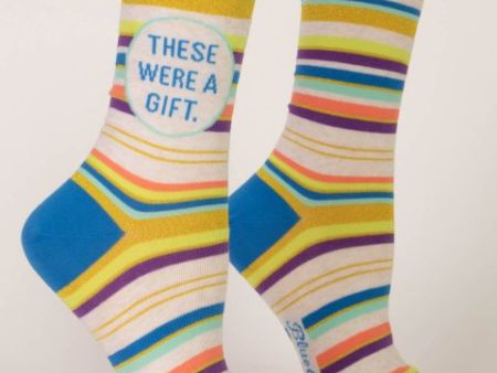 BlueQ Women Crew Socks These Were A Gift Online Sale