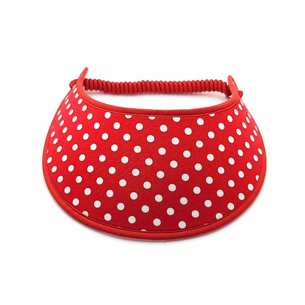 Trimmed Polka Dot Print Foam Sun Visor Fashion