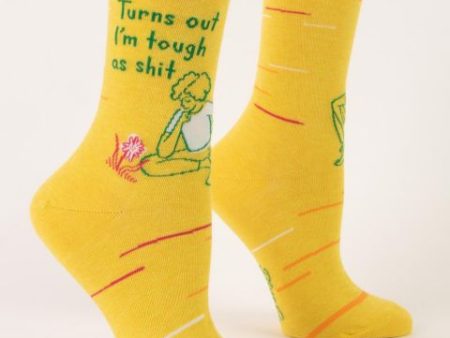 BlueQ Women Crew Socks Turns Out I m Tough As Shit For Sale