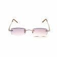 Last Chance Confab Small Rimless Reading Sunglasses with Fully Magnified Lenses Hot on Sale