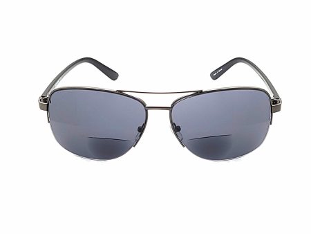 Men s Half Frame Metal Aviator Bifocal Reading Sunglass For Cheap