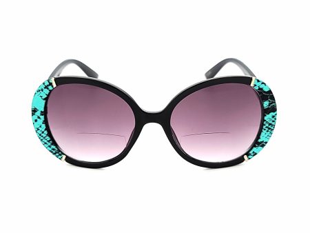 Circled Women s Large Snake Skin Bifocal Reading Sunglasses For Cheap