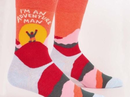 BlueQ Men Crew Socks I m an Adventure Man Cheap