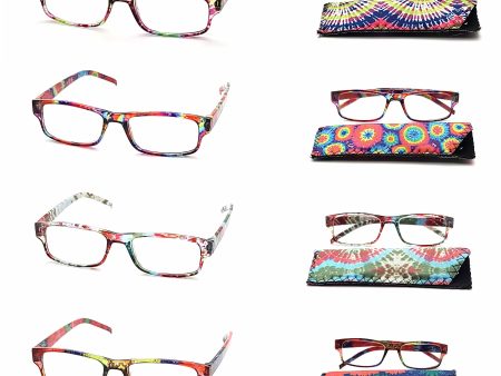 New Tie Dye Readers With Case in Four Colors Hot on Sale