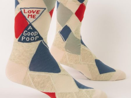 BlueQ Men Crew Socks Love Me A Good Poop For Sale