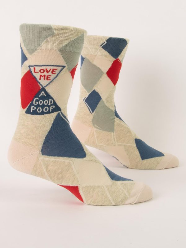 BlueQ Men Crew Socks Love Me A Good Poop For Sale