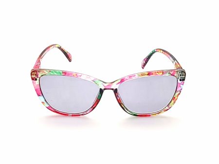 Dolly Colorful Cateye Reading Sunglasses with Fully Magnified lenses in Solid and Floral Prints on Sale