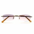 Last Chance Confab Small Rimless Reading Sunglasses with Fully Magnified Lenses Hot on Sale